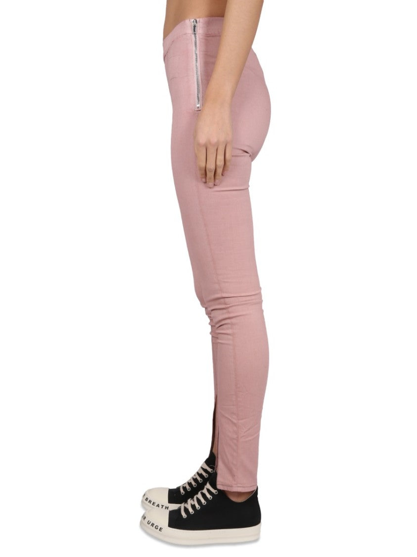 Drkshdw By Rick Owens Denim Leggings With Elastic Waistband And Stylish Slits