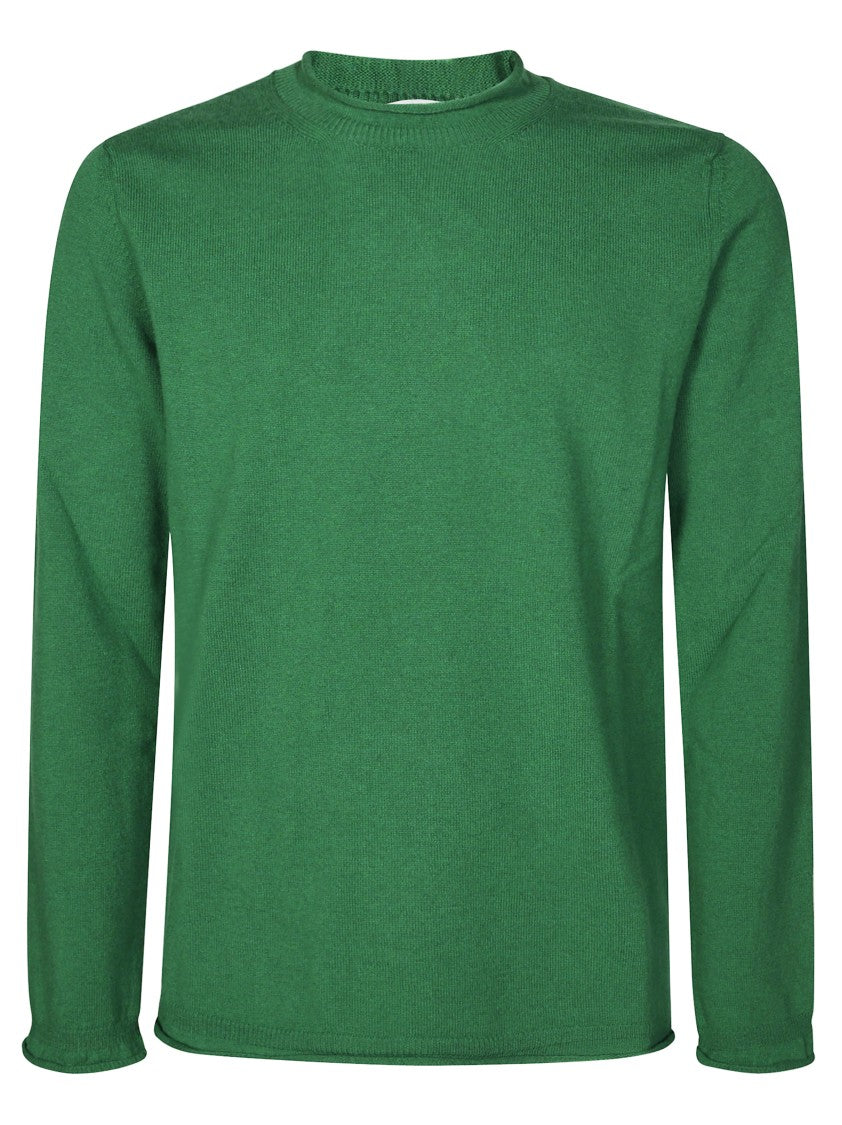 Comme Des Garçons Finely Knitted Black Wool Sweater With Classic Crew Neckline