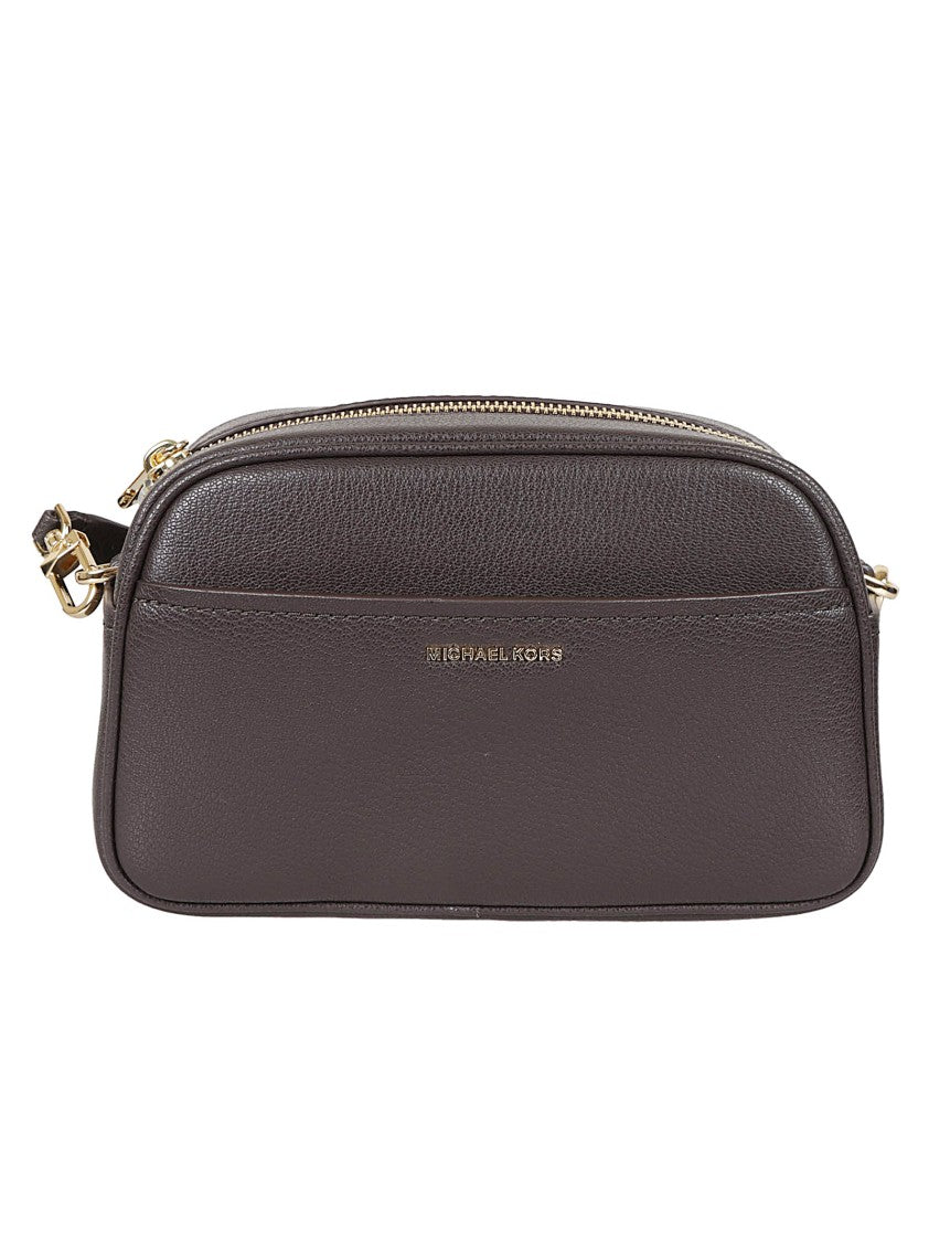 Michael Kors Compact Chocolate Hammered Leather Shoulder Bag