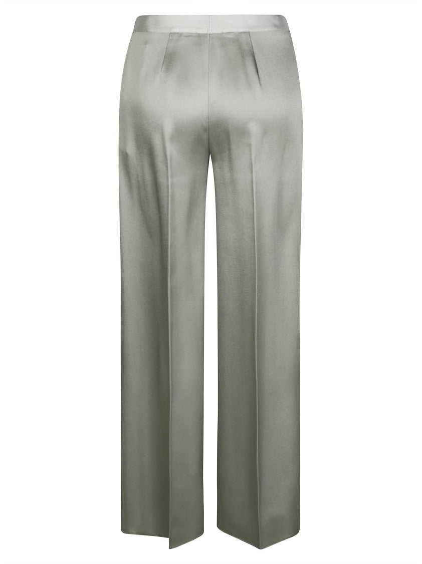 Forte Forte High-Waisted Wide-Leg Pants In Shiny Satin Finish