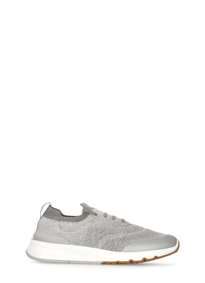 Brunello Cucinelli Grey Cotton Sneakers