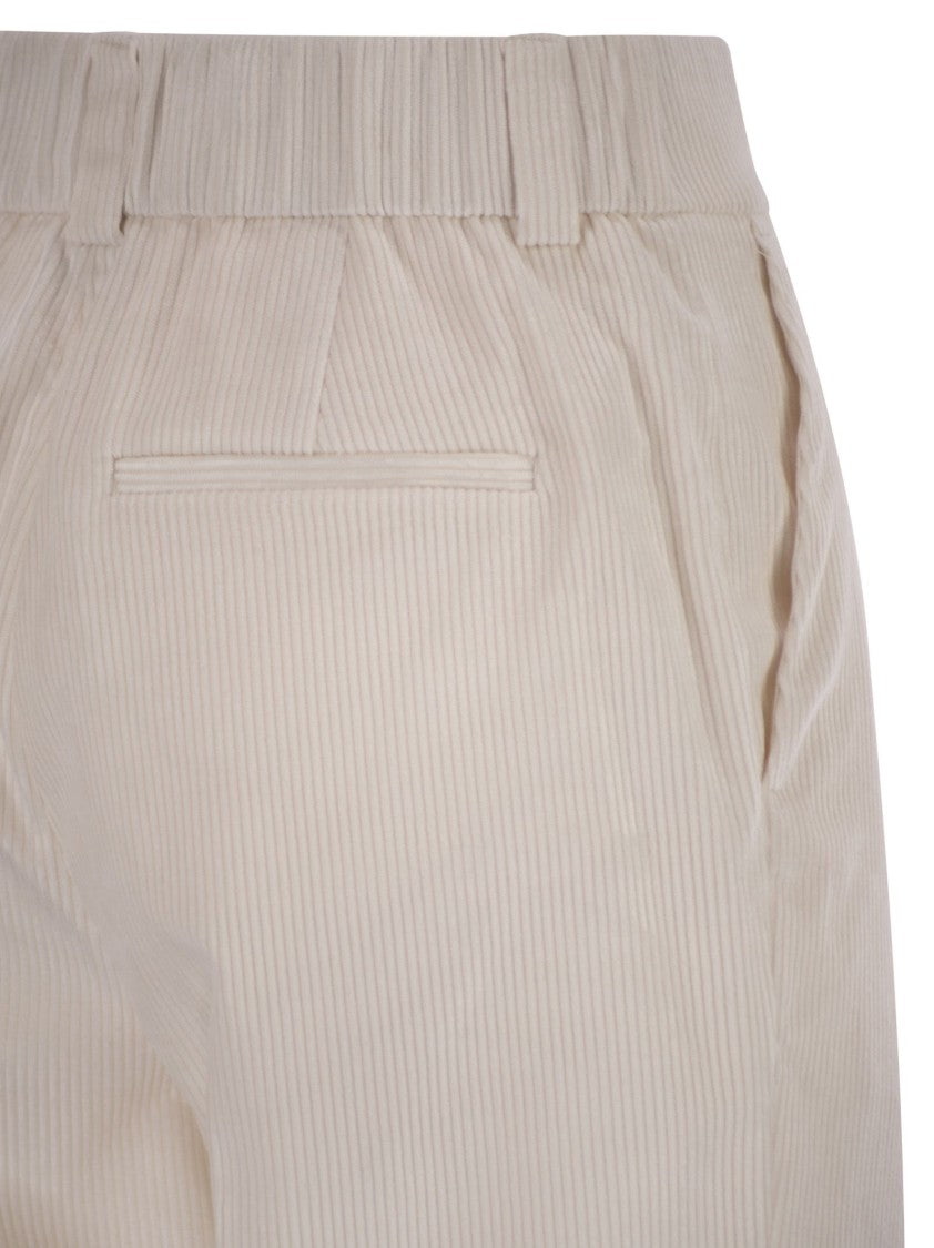 Peserico 500-Stripe Velvet Trousers