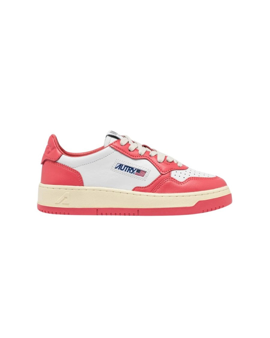 Autry Bicolor Low-Top Sneakers With Padded Collar And Leather Insole