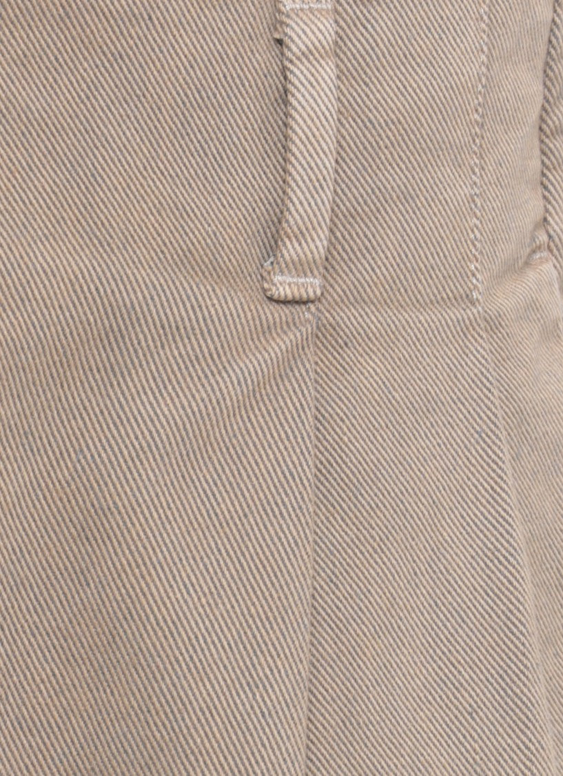 Golden Goose Wide-Leg Beige Cotton Pants