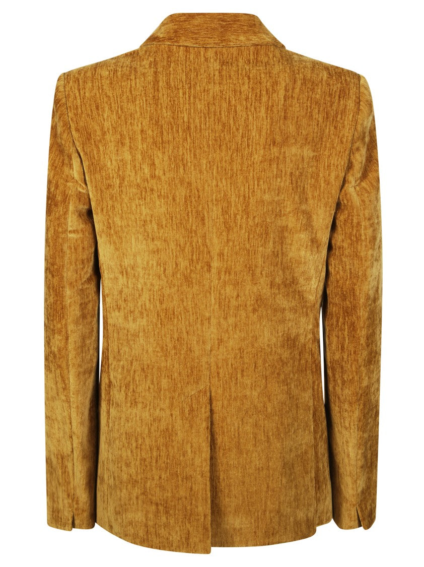 Forte Forte Double-Breasted Velvet Blazer With Tailored Fit