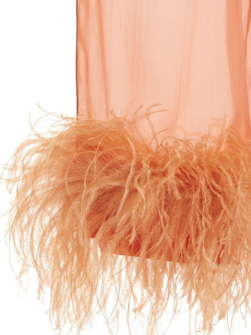 Oséree Feather Silk Pants