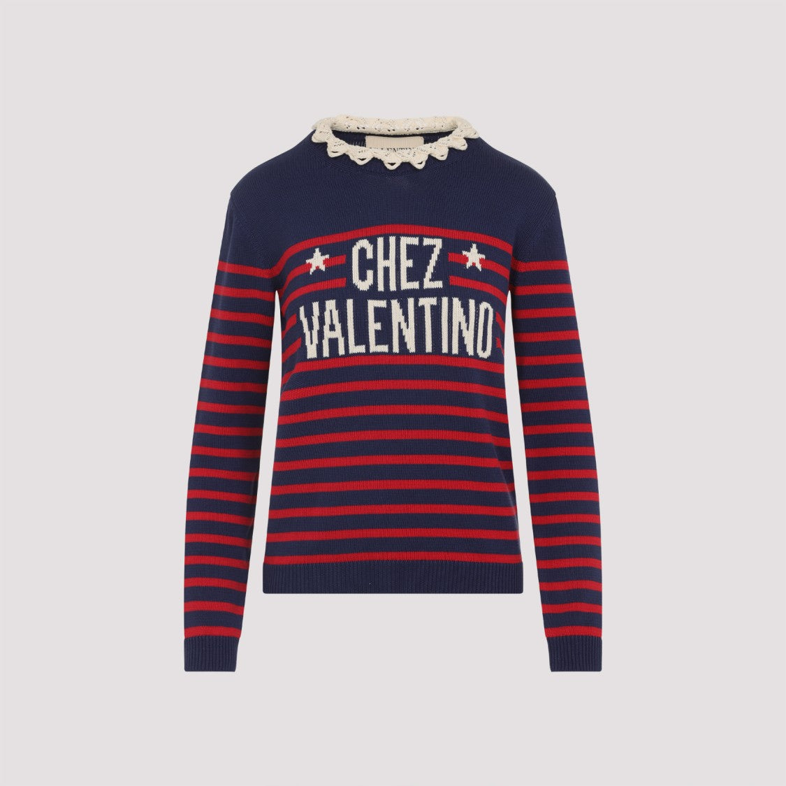 Valentino Provence Blue Cotton Sweater