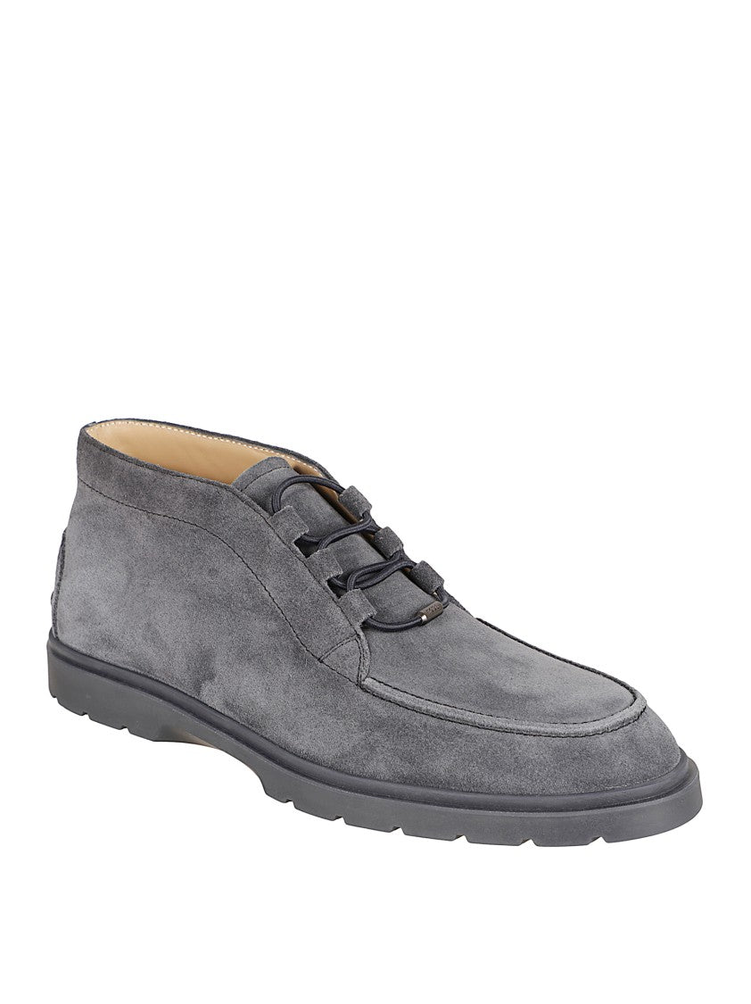 Tod's Suede Ankle Boots With Elastic Drawstring