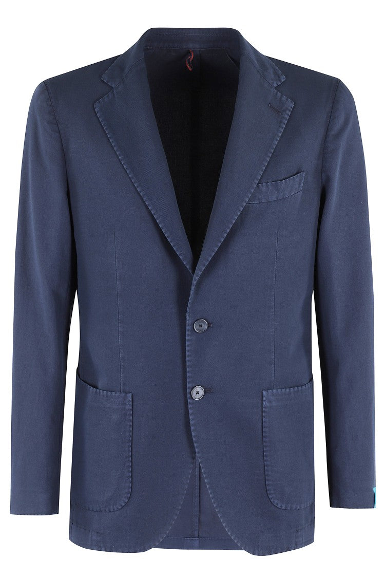 Santaniello Tailored Ice Gabardina Jacket With Notch Lapel