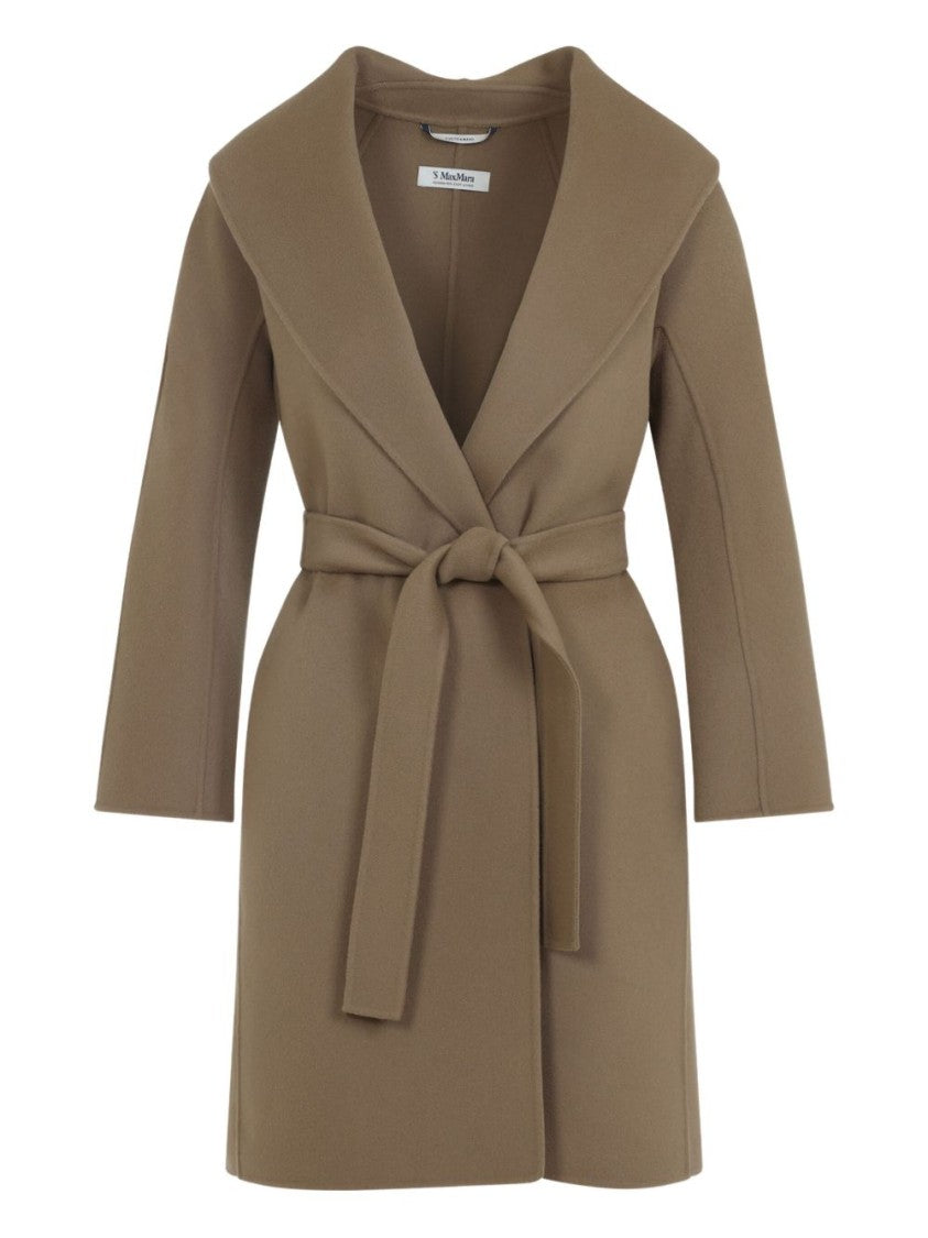 Max Mara Camel Wool Coat With Shawl Collar