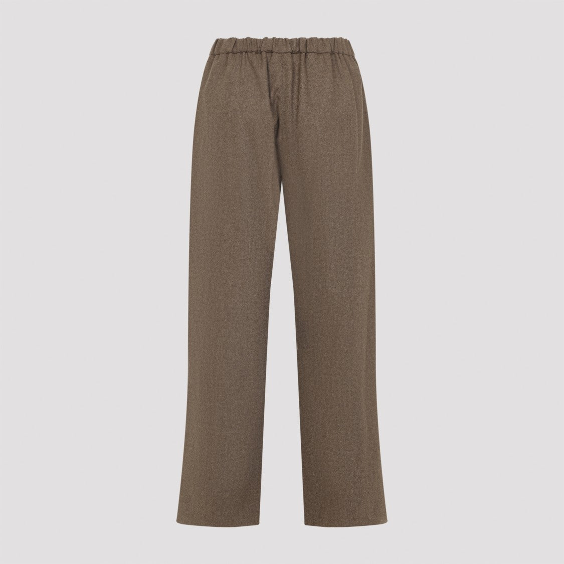 Max Mara Mink Brown Virgin Wool Livio Cropped Pants