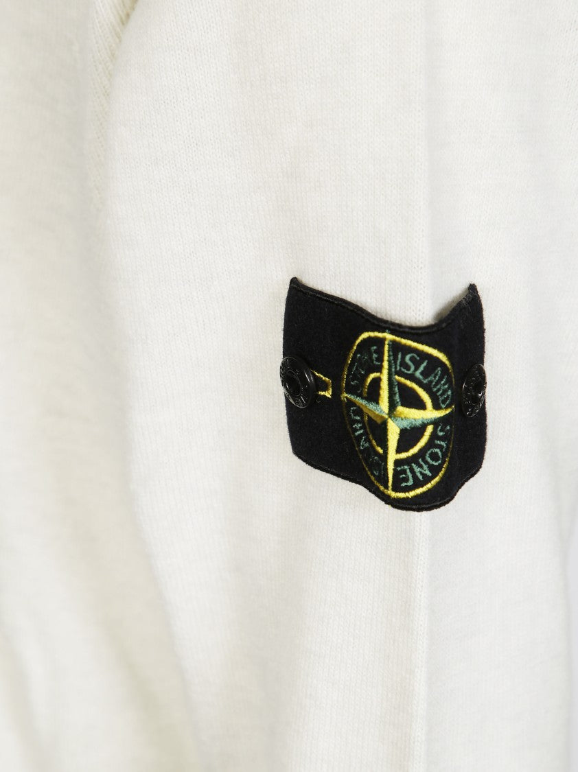 Stone Island Classic White Crew Neck Sweater