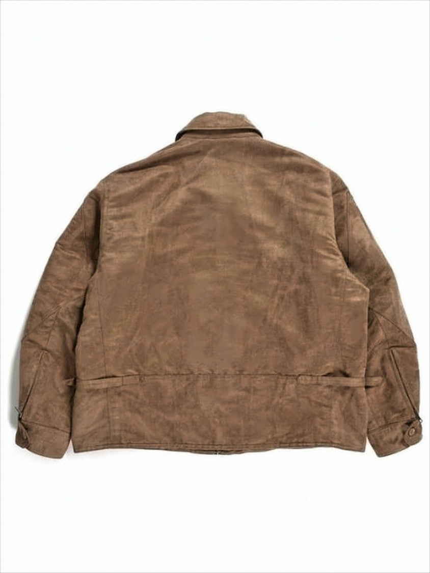 Engineered Garments Suede-Like Brown Casual Jacket With Flap Pockets