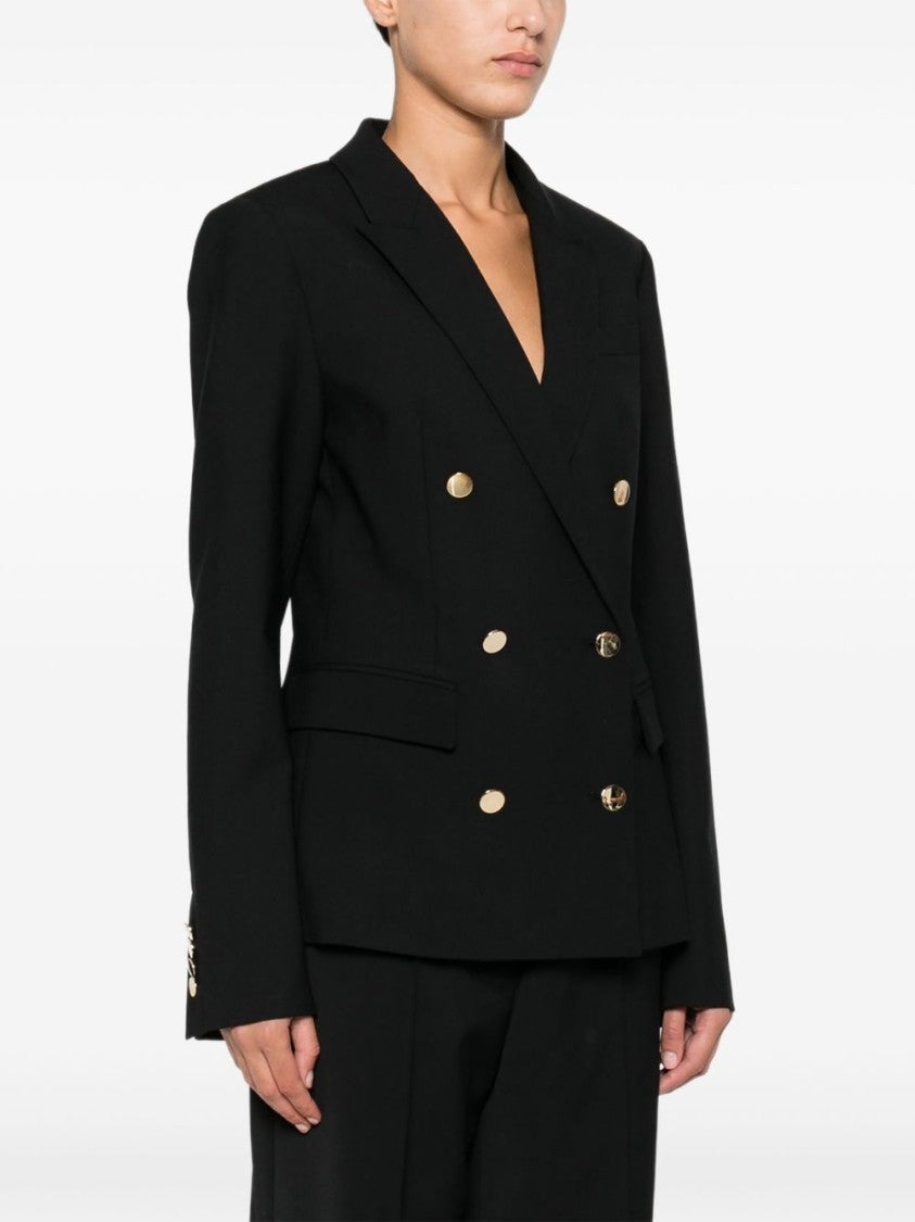 Semi Couture Tailored Double-Breasted Blazer With Gold-Tone Buttons