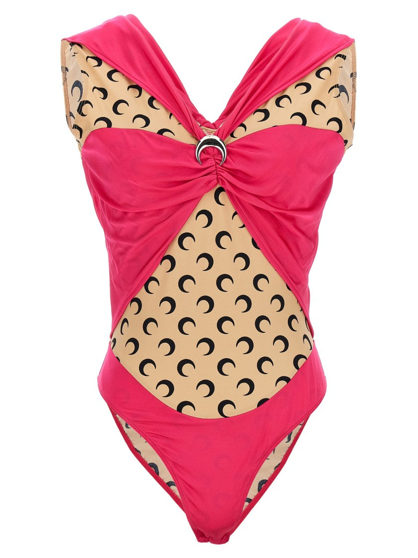Marine Serre Patchwork Bodysuit With All-Over Logo Print