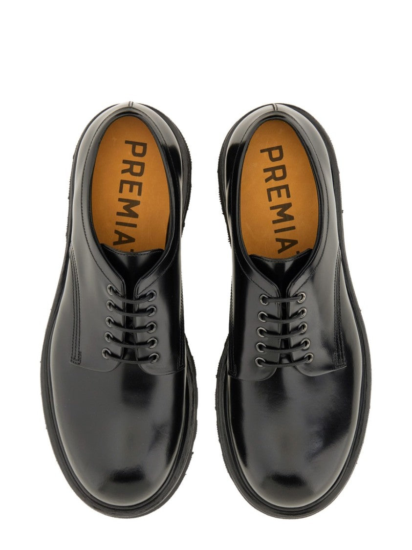 Premiata Polished Calf Leather Lace-Up Moccasins