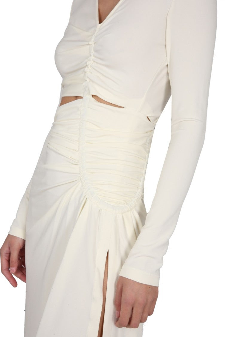 Off-White Dress With Ruffles