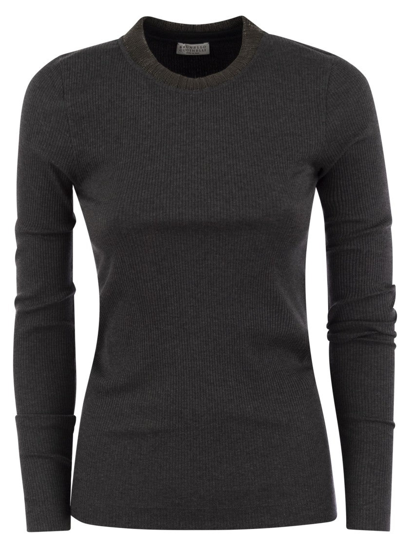 Brunello Cucinelli Ribbed Stretch Cotton Jersey