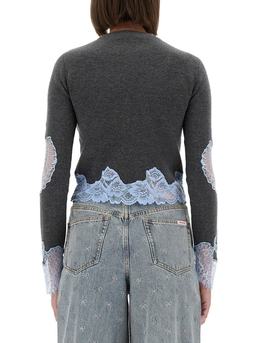 Self-Portrait Jersey With Lace Inserts