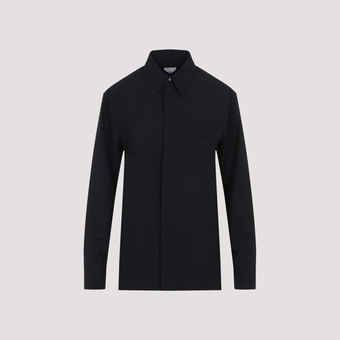 Bottega Veneta Black Wool Shirt With Classic Collar