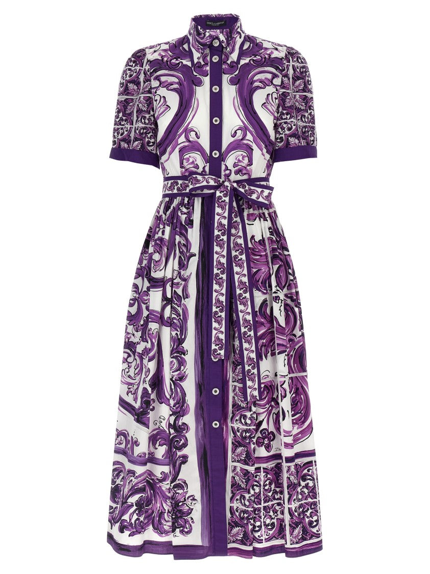 Dolce & Gabbana 'Maiolica' Print Chemisier Dress