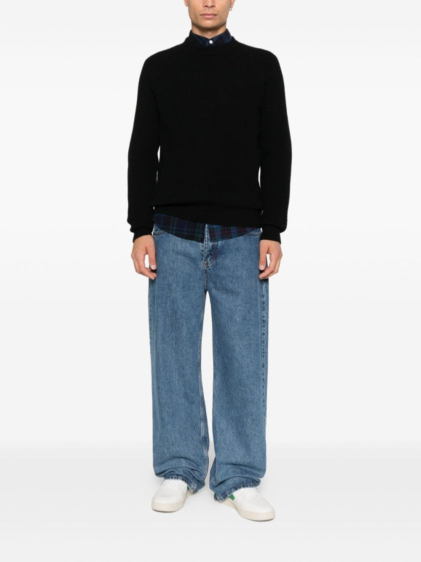 Mc2 Saint Barth Ribbed Knit Sweater With Crew Neckline