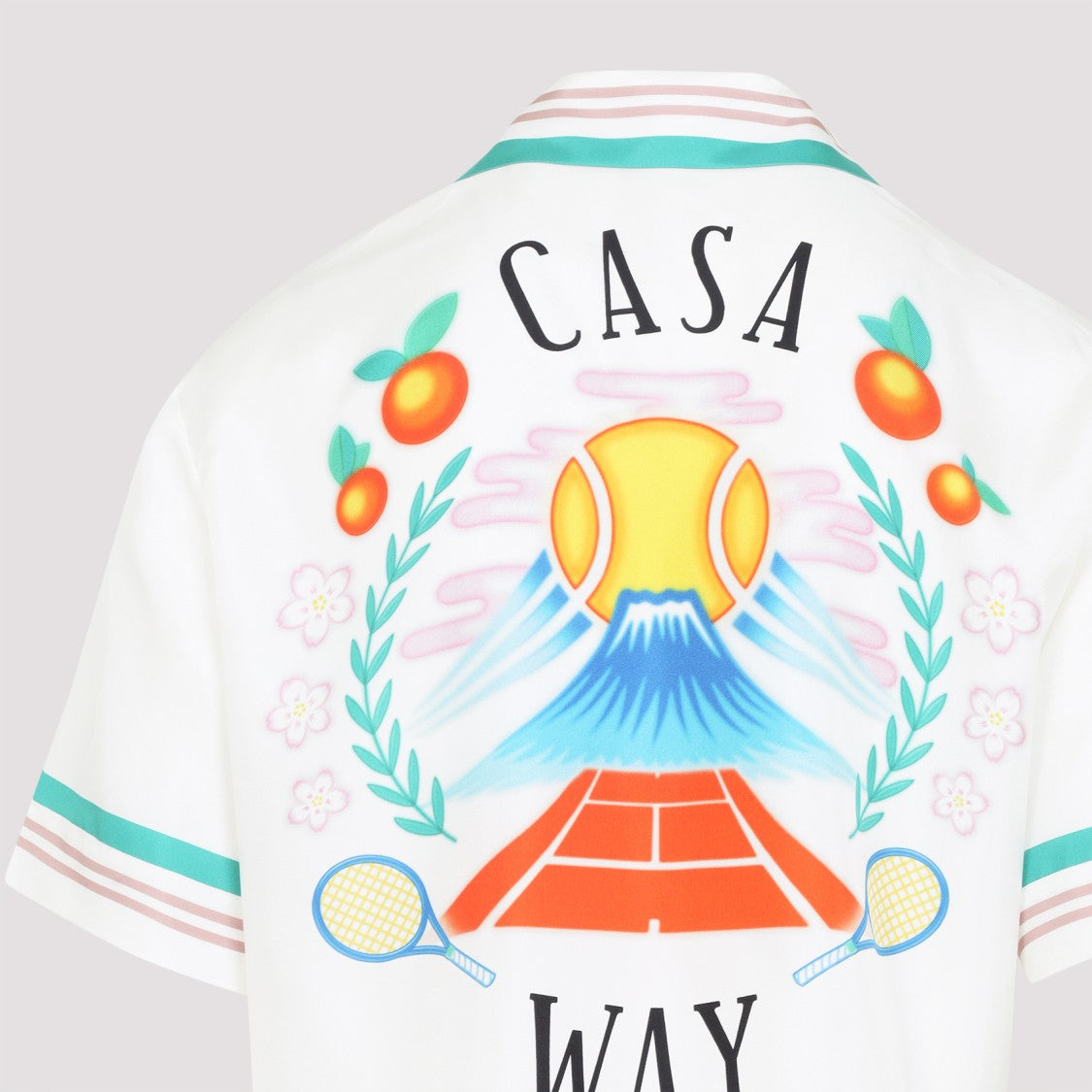 Casablanca Short-Sleeved Silk Shirt With Graphics