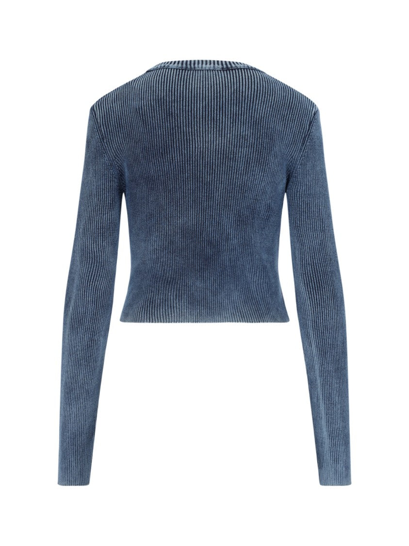 Diesel "M-Anchor-A" Knit Crop Top – Blue
