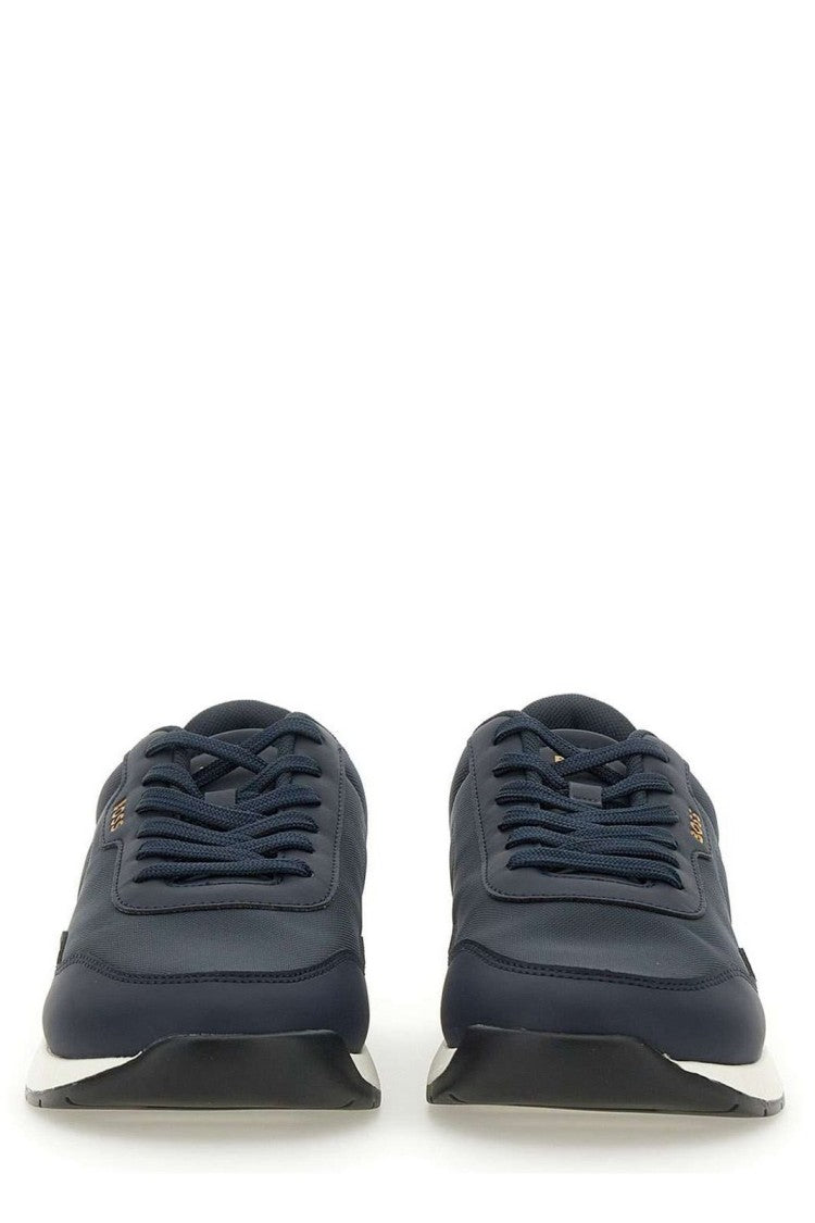 Boss Sporty Blue Sneakers With Streamlined Design