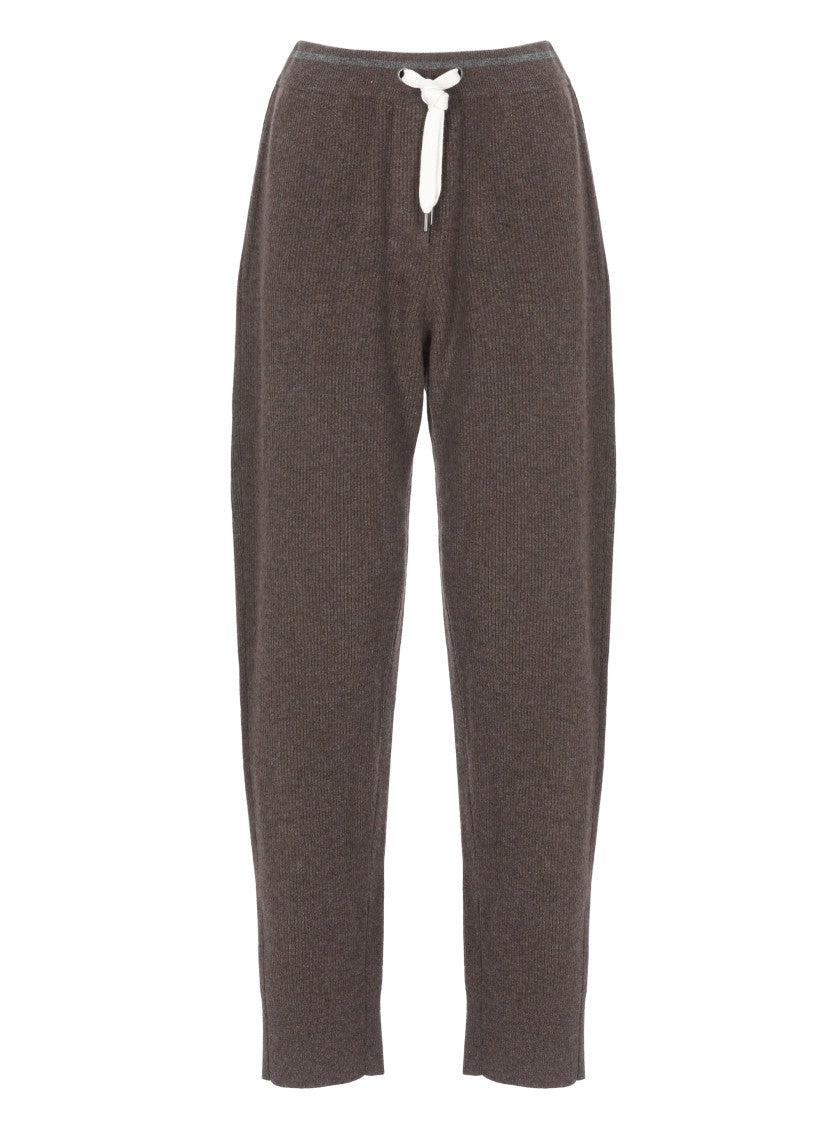 Brunello Cucinelli Brown Wool And Cashmere Pants