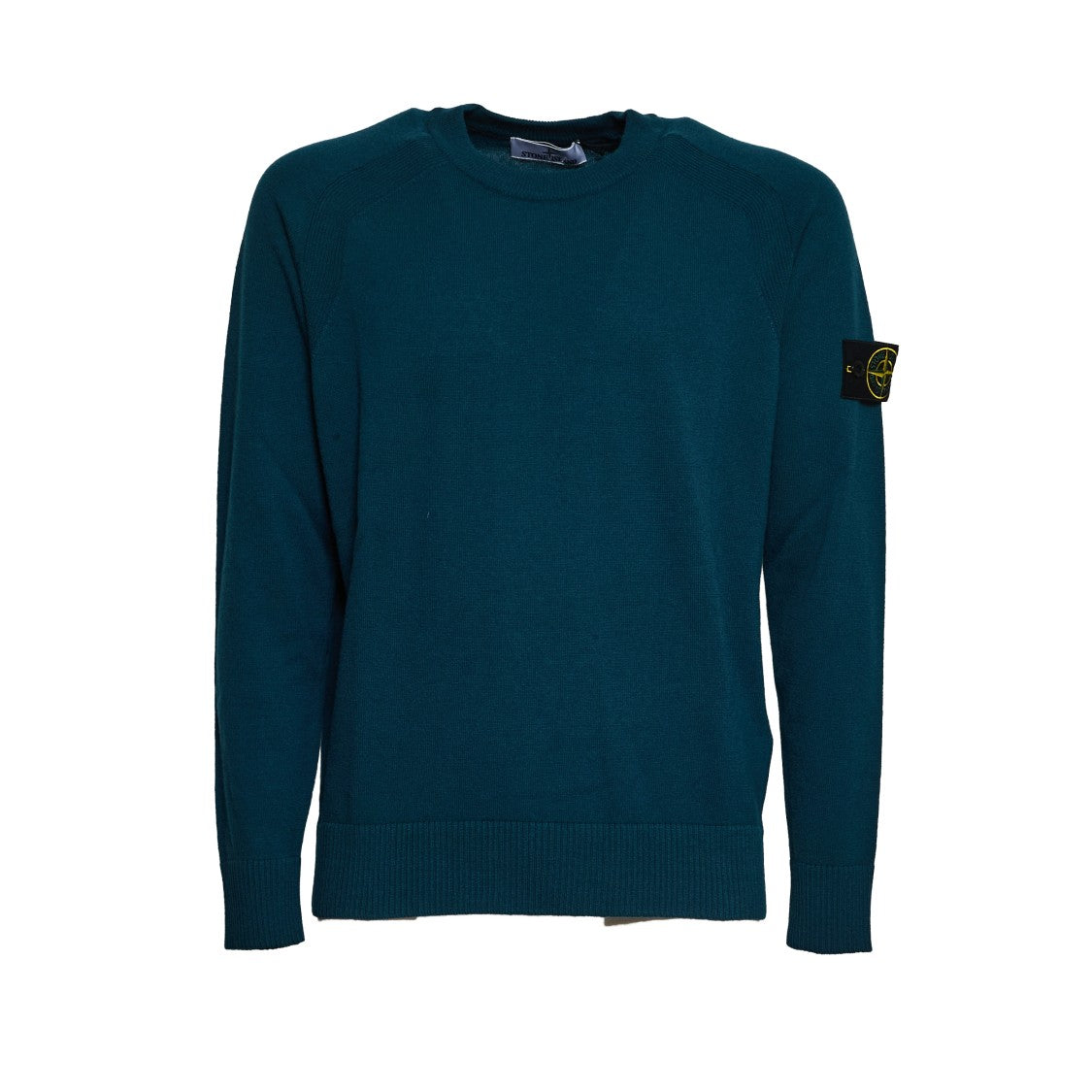Stone Island Petrol Blue Wide Fit Geelong Wool Sweater