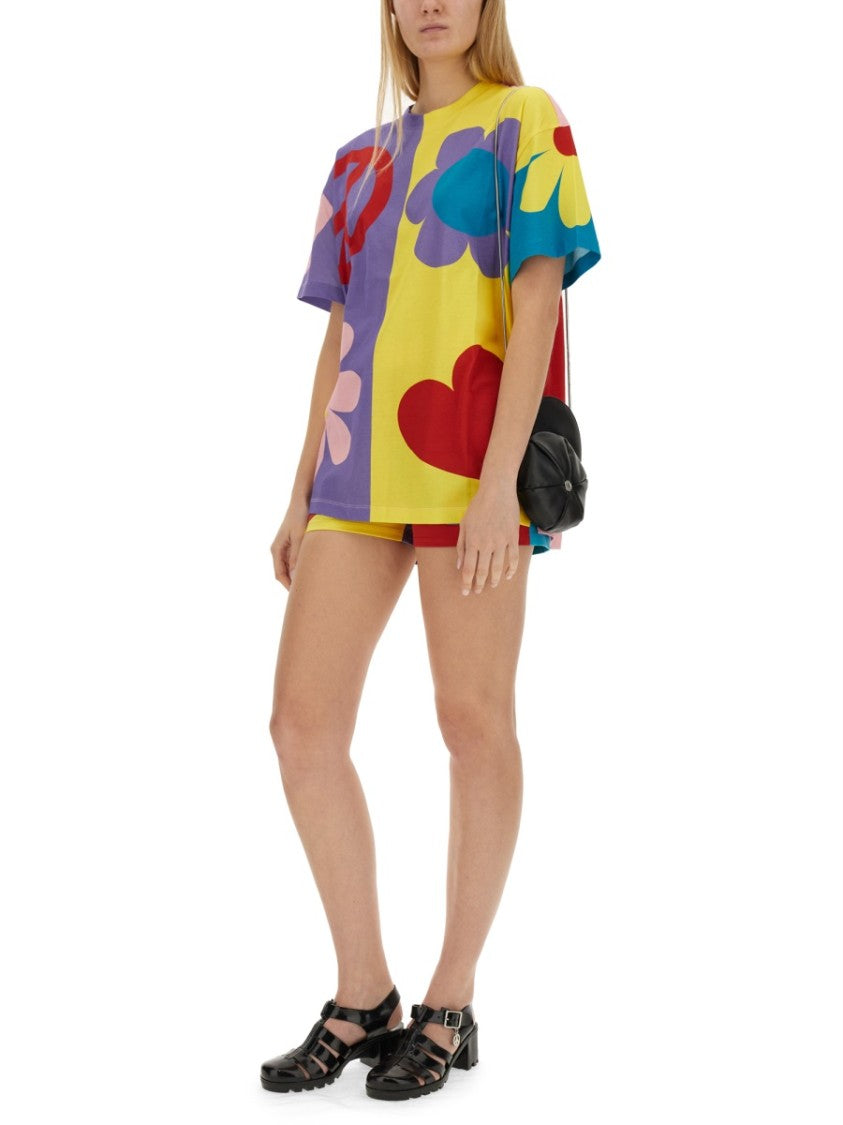 Moschino Cotton Shorts With Playful Floral Patterns
