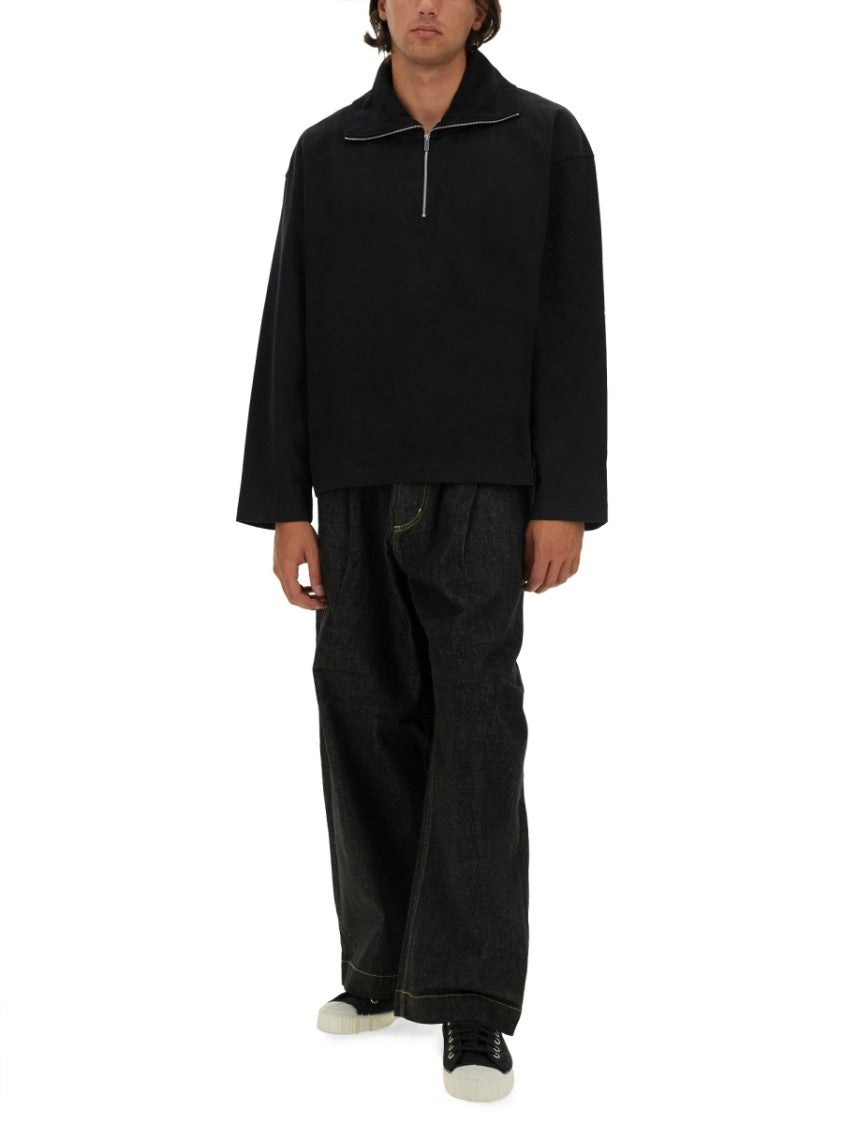 Studio Nicholson Relaxed Wide-Leg Denim Pants With High Waist