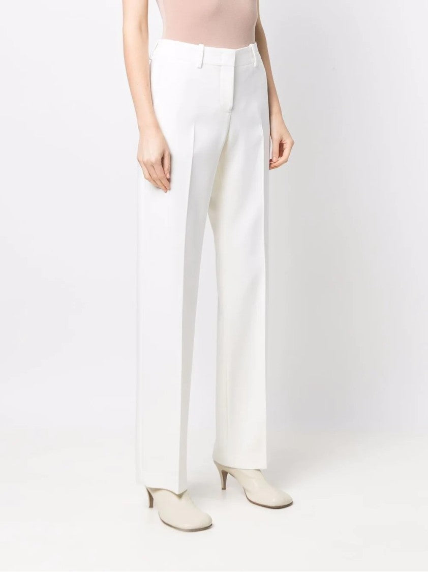 Ermanno Scervino Tailored White Trousers With High Waist