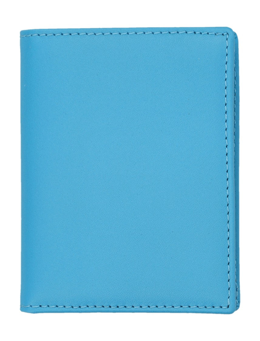 Comme Des Garçons Bifold Wallet With Vibrant Blue Exterior