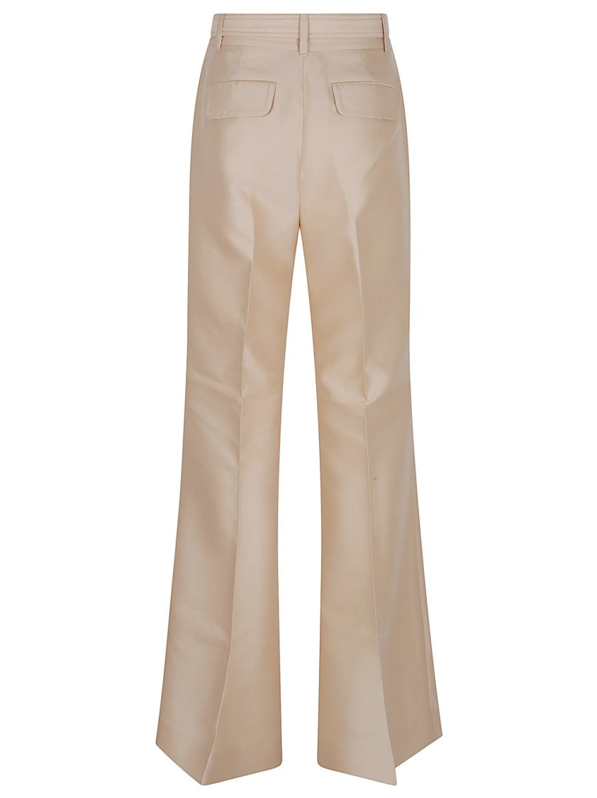 Zimmermann High-Waisted Wide-Leg Trousers With Gold-Tone Buckle