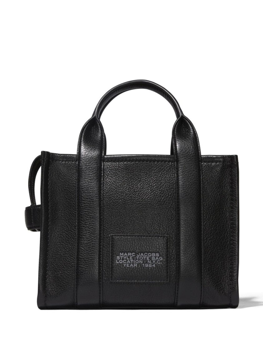 Marc Jacobs Textured Black Tote Bag With Dual Handles And Adjustable Strap