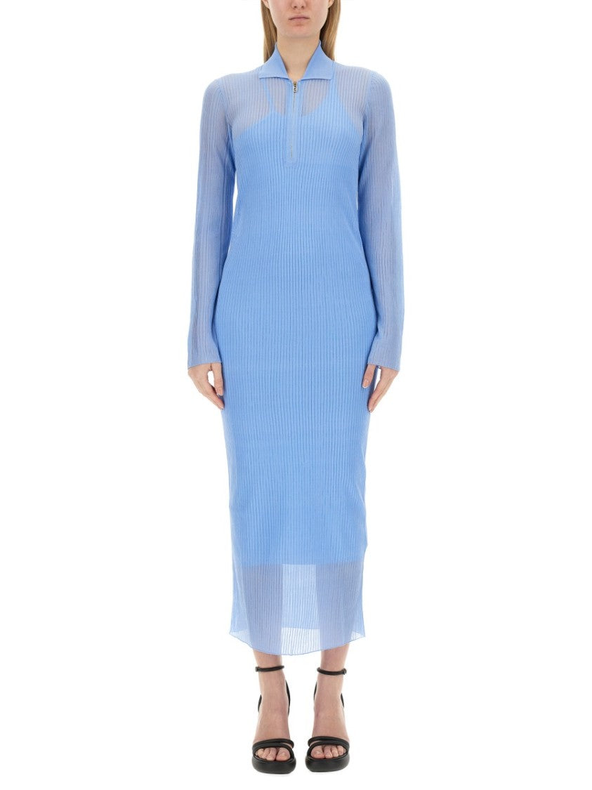 Fendi Ribbed Knit Midi Dress