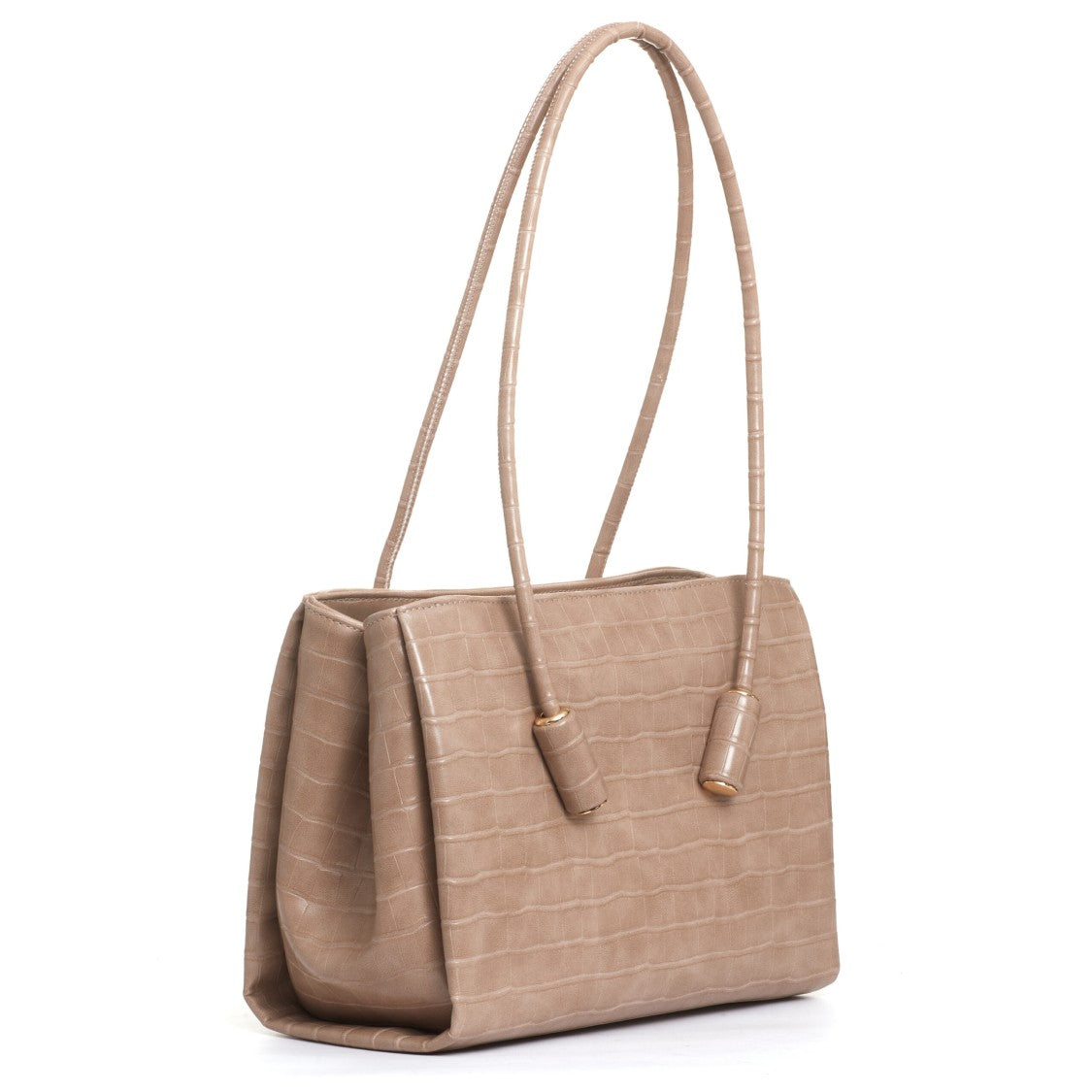 Themoirè Beige Crocodile Bag