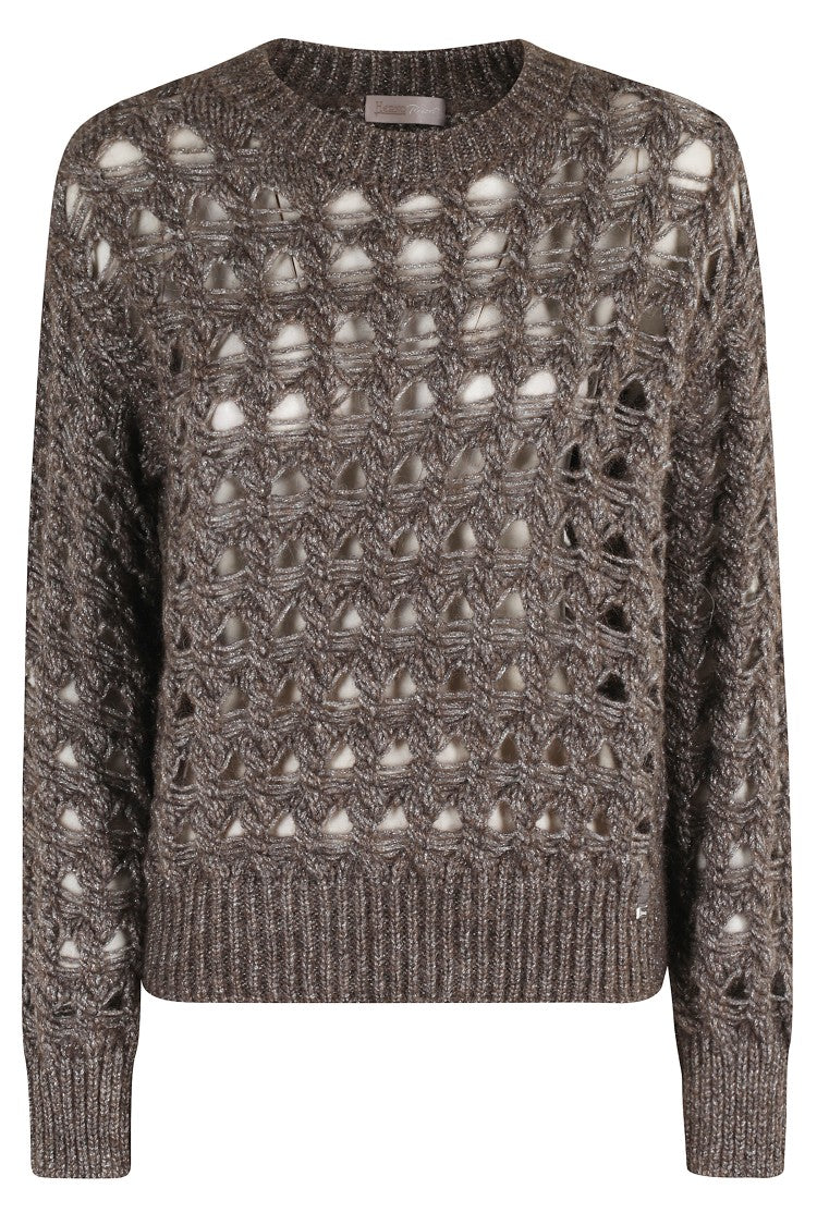 Herno Openwork Knit Sweater With Round Neckline