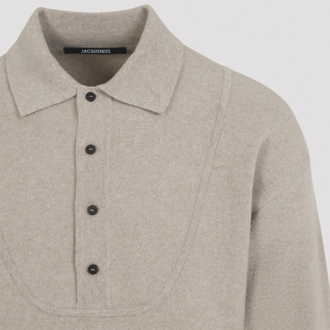 Jacquemus Vareuse Pallone Beige Merino Wool Pullover