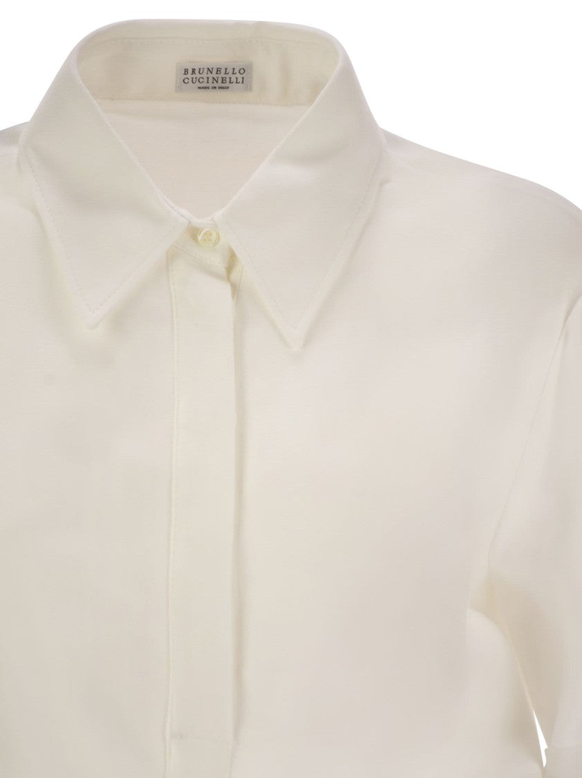 Brunello Cucinelli Fluid Viscose And Linen Twill Dress