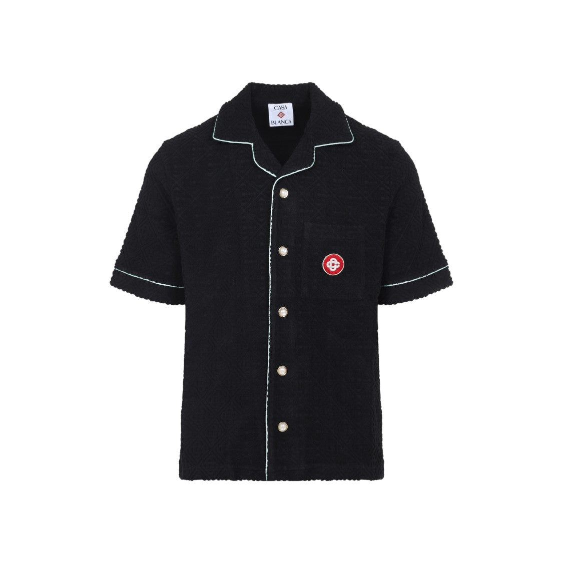 Casablanca Black Cotton Monogram Towelling Shirt
