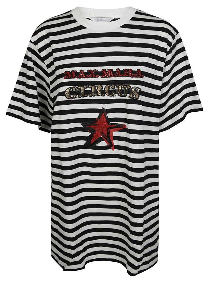 Max Mara Kaki Striped Star T-Shirt