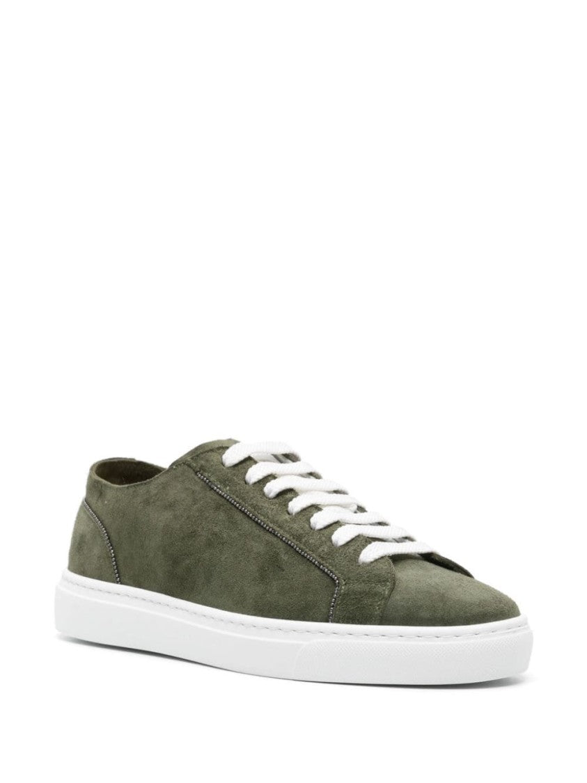 Doucal's Chain-Detailed Suede Sneakers