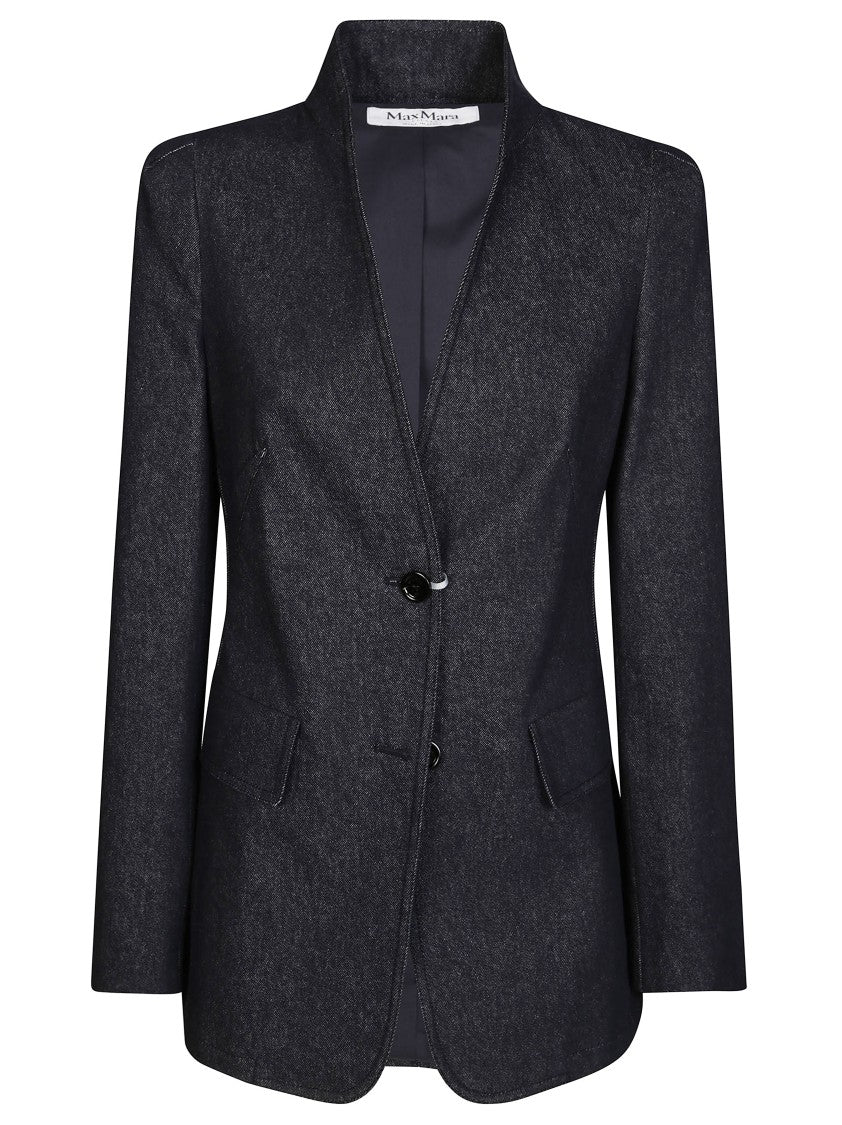 Max Mara Beatrice Black Jacket With Notched Collar