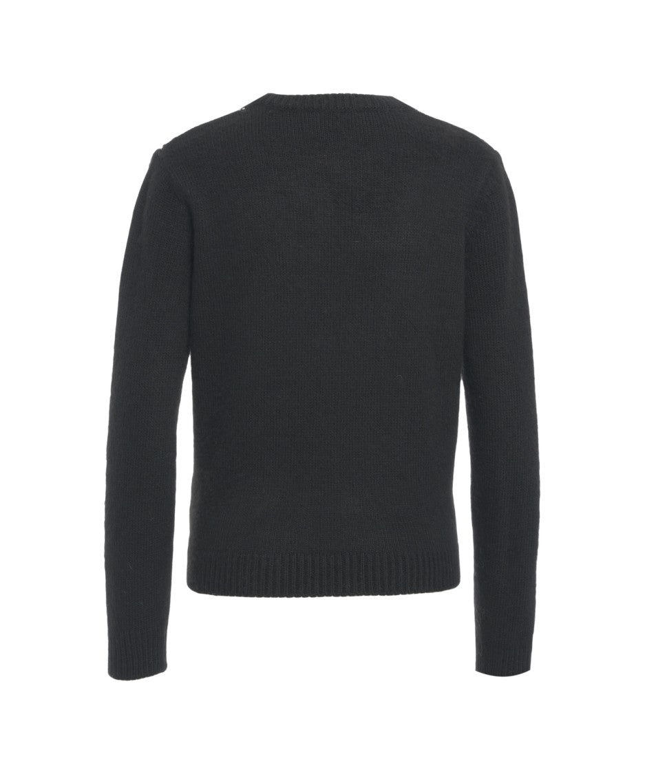 Kaos Diamond Pattern Sweater With Decorative Pin