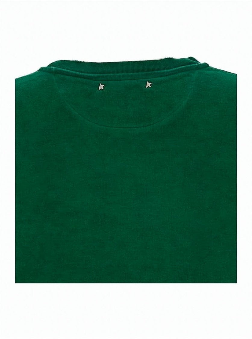 Golden Goose Long-Sleeve Cropped T-Shirt With Bold Graphic Print