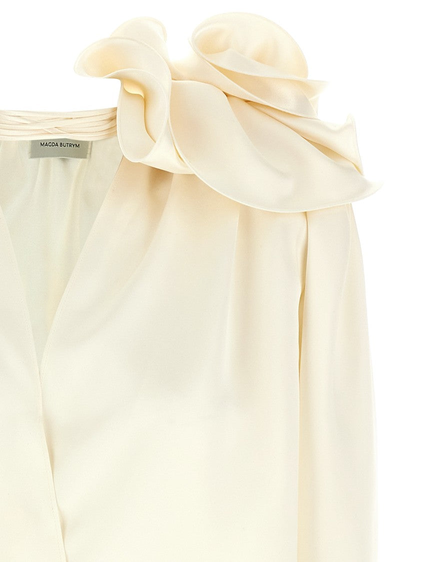 Magda Butrym Silk Blouse With V-Neck