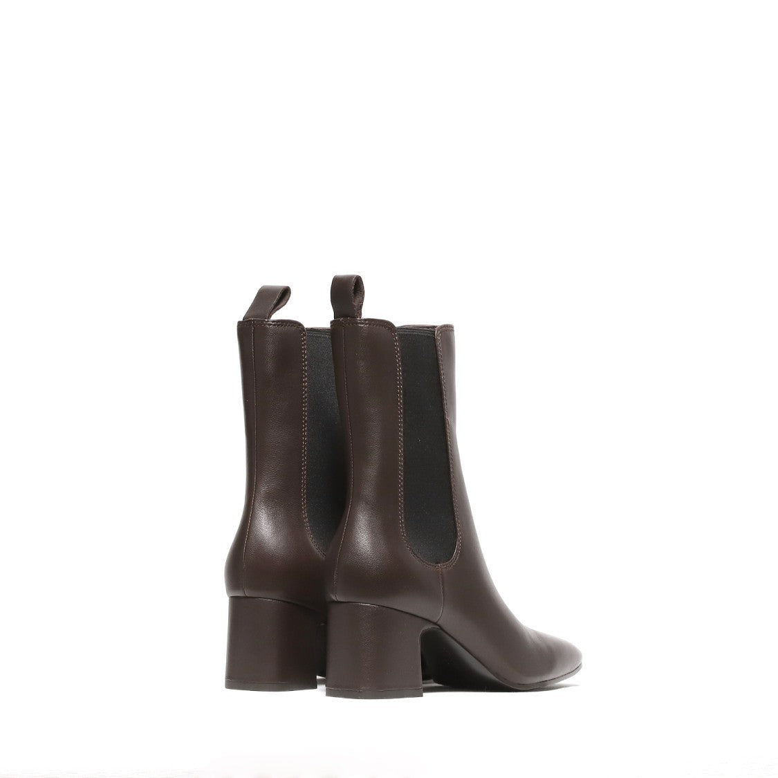 Ash Ankle Boot In Soft Ebony Nappa With Side Elastic